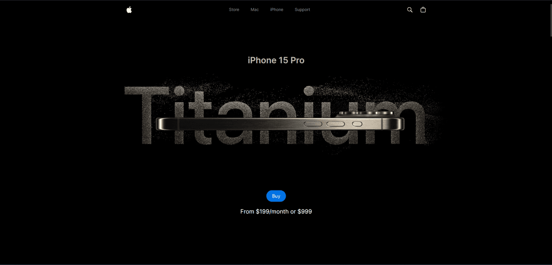 Animated Apple Iphone 3D Website